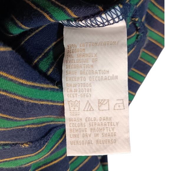 Y2K VINTAGE TOMMY HILFIGER Top Blouse Plus 3X VNeck Green Blue Flowy Casual Work - Picture 6 of 9